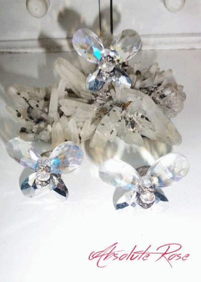 Пръстен Сваровски кристали Butterfly Silver